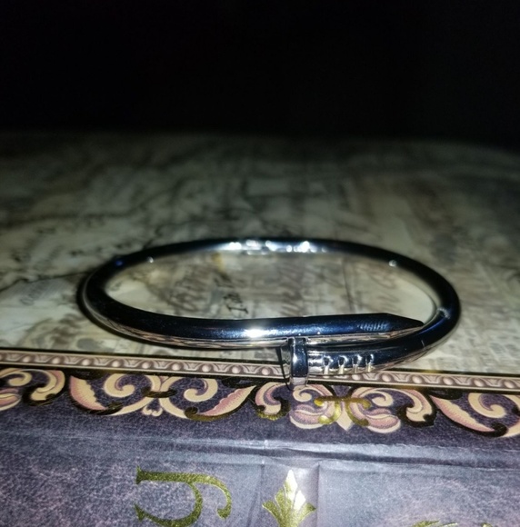 Titanium stainless steel nail bangle bracelet - Picture 4 of 4